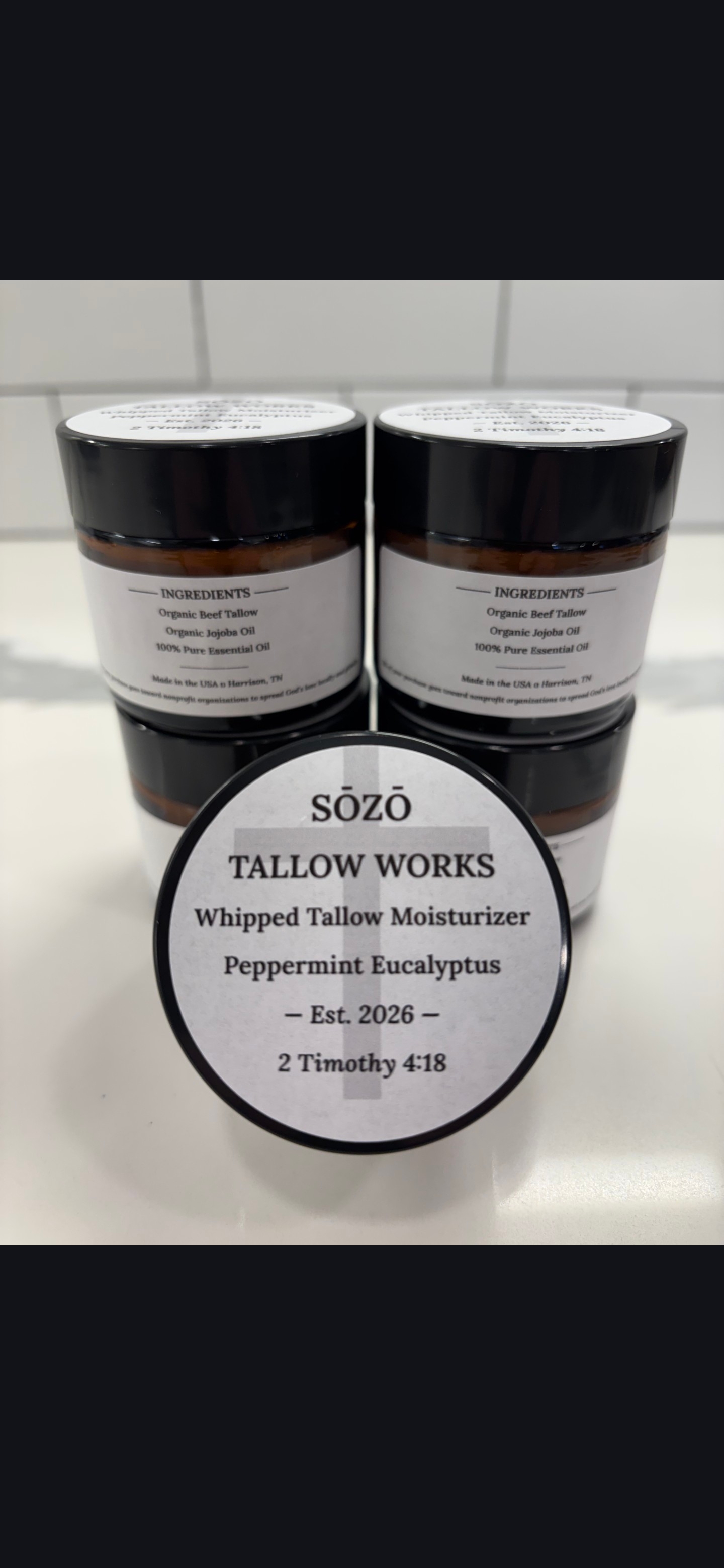 Whipped Tallow Moisturizer — Peppermint Eucalyptus (2oz)